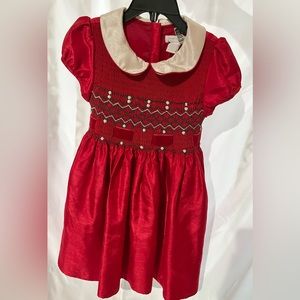 Vintage girl red holiday dress